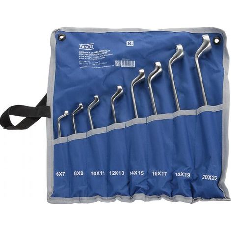 Set de 8 clés angulaires 6x7-20x22 b/nylon ALYCO 191181
