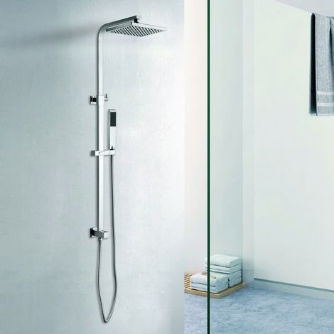 Colonna doccia fissa con soffione quadrato finitura cromata K6000 kamalu