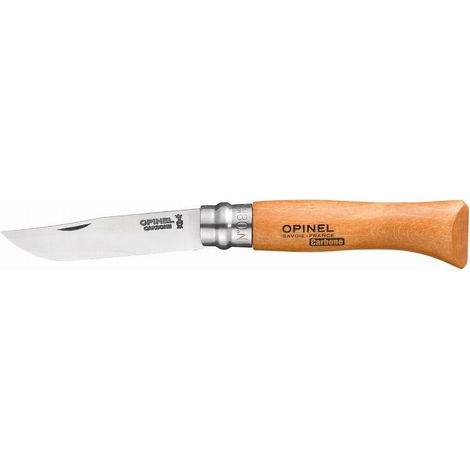 Couteau pliant Opinel N°8 – Lame en acier carbone 8 cm – Manche en hêtre vernis – Système de sécurité Virebloc