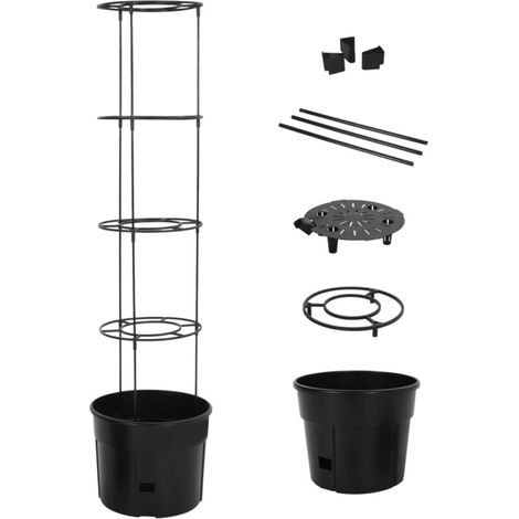 vidaXL Jardinière à tomate Anthracite Ø39x150 cm Polypropylène (1/5)