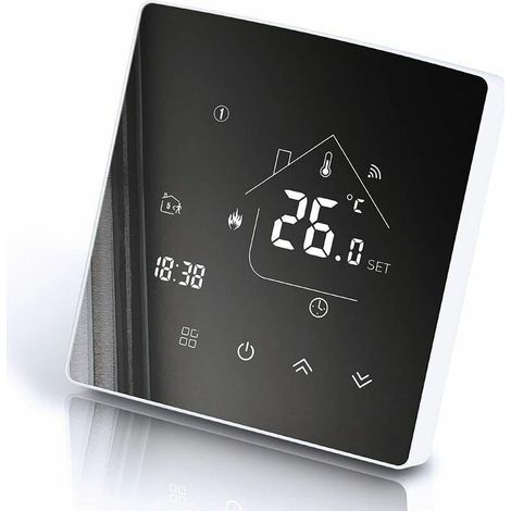 Thermostat Connecté WiFi Intelligent pour Chauffage au Sol et Chaudière Gaz/Eau, Programmable 5+1+1, Compatible Alexa Google Home, Écran Tactile LCD, Contrôle via App Tuya, 0-35°C (1/5)