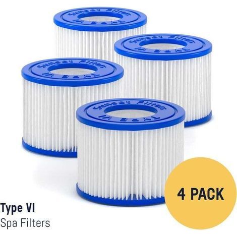 Cartouche de rechange pour filtre de spa et de bain à remous – compatible avec les filtres Coleman SaluSpa, Bestway, Lay-Z Spa, Intex, filtre S1 (paquet de 4) (1/4)