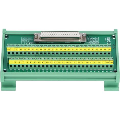 Connecteur DB50 vers platine PCB femelle droite DC60V DB50-M7, adaptateur plaque terminale, interface 50 broches pour câblage industriel, connectique robuste et fiable. (1/5)