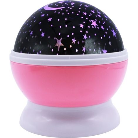 Lampe de table rose pour enfants, avec projecteur galactique, lune et veilleuse, port USB. (1/5)