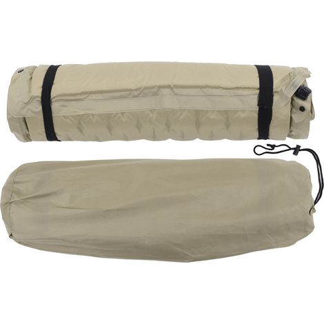 Tapis de sol kaki autogonflant imperméable épais durable en polyester pongée pour camping extérieur (1/5)