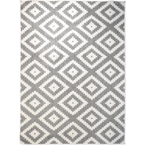 Tapis extérieur, kilim reversible EX1 ROMA 160x230 gris (1/5)