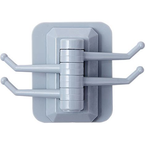 Crochets muraux pliables rotatifs multifonctions, adhésifs sans perçage, puissants pour cuisine et salle de bain. (1/5)