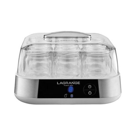 LAGRANGE Yaourtière 1,5L Inox 18W 9 pots de 185g Yaourt Fait Maison Couvercles inclus (1/4)