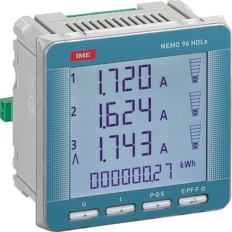 Strumento multifunzione per conteggio energia attiva/reattiva monofase/trifase Modbus NEMO 96HDLe IME MF96421