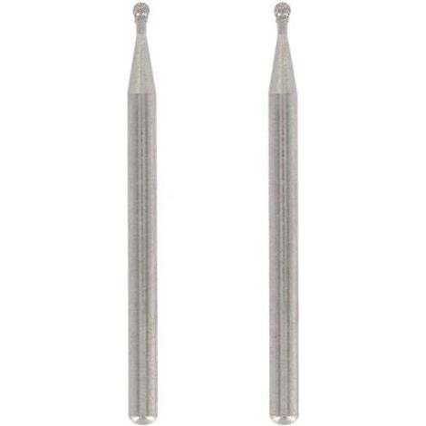 Lot de 2 pointes Diamant, Bout rond, Diamètre de travail 2mm pour Gravure et Sculpture dans le Verre, Miroir, Céramique avec Outil Multiusage (1/4)