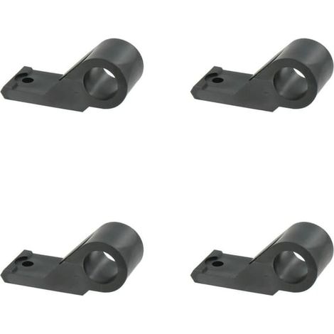 4 Colliers déportés pour espagnolette de volet battant, diamètre 14 mm Spécial volets battants - Matière composite résistante - Noir
