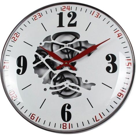 Horloge de cuisine blanche avec découpe centrale