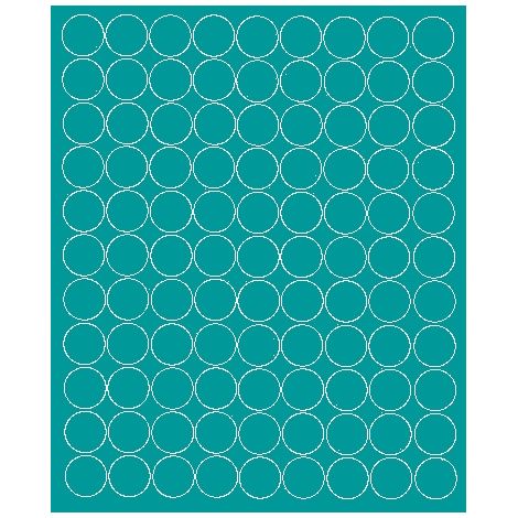 Adesivi circolari da 2 cm, pois, 99 pezzi, turchese opaco