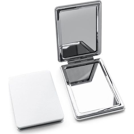 2 Pieces Portable Pocket Makeup Mirror PU, Mini Double Sided Folding Mirror for Travel, Business Trip (Rectangular)