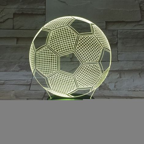 Lampe de nuit tactile 3D en forme de ballon de football, LED USB, cadeau