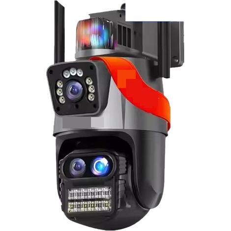 Caméra de sécurité à Domicile 9MP 5K PTZ caméra 8X Hybride Zoom 8MP IP caméra extérieure Trois lentilles Double écran caméra de sécurité Suivi Automatique Surveillance(9MP Camera Add 128GB) (1/5)