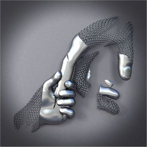 Sculpture Métallique Moderne Cœur 3D, Décor Mural Abstrait pour Salon Chambre (1/5)