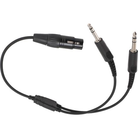 Adaptateur répartiteur en Y XLR 5 broches vers double prise GA pour casque d'aviation Airbus (XLR femelle 5 broches vers GA mâle double prise) (1/5)
