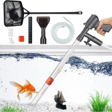 Nettoyeur de gravier et sable pour aquarium – Kit pour bassin et aquarium, Siphon pour aquarium, nettoyage facile et remplacement de l'eau (1/5)