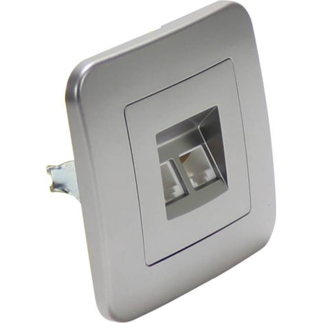 IluminaShop - Modulo Conexion RJ45 Marco Incluido Gris Basic (1/3)