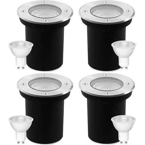Spot Led Encastrable Exterieur sol Rond pour Gu10, IP67 Étanche 230V  Spot Encastrable Exterieur 3W 3000K Blanc Chaud - Spot Terrasse Exterieur Encastrable pour Jardin Chemin Parc Cour (1/5)