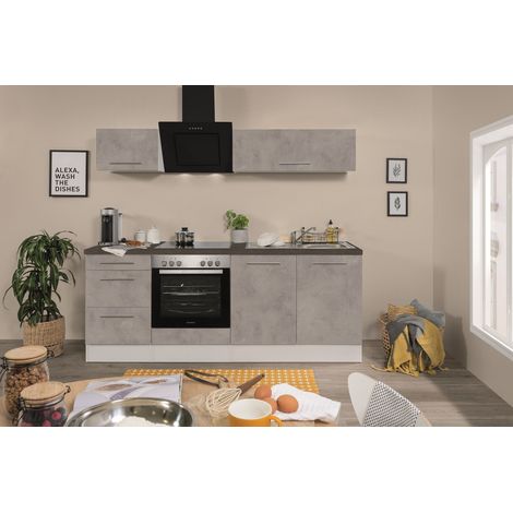 Cuisine Kitchenette béton Amanda 240 cm Respekta Premium