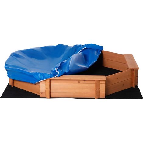 SABBIERA PER BAMBINI IN LEGNO CON SEDILI E COPERTURA. ETÀ 3-8 ANNI. 139.5X139.5X21.5CM (1/5)