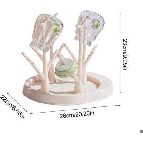 Beige Supports De Séchage De Bouteilles Amovible PP Sèche Biberon Bébé Séchoir Bouteille Support De Séchage De Biberon pour Biberon (1/5)