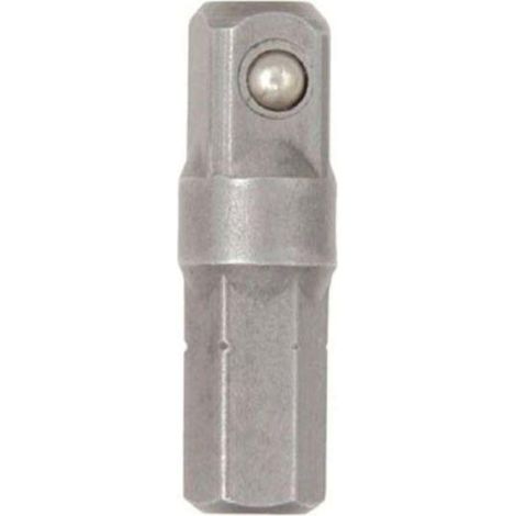 adaptador de inserción. acero. gris metálico. cuadradillo 1/4. longitud 25mm