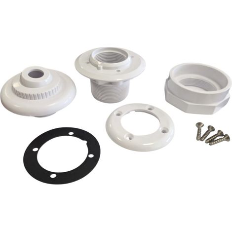 Hayward – Buse de refoulement piscine liner rotule orientable 25 mm – Coloris blanc – Kit complet avec enjoliveur et visserie