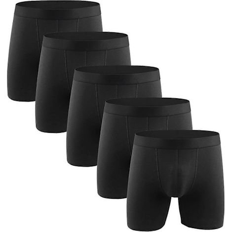 Lot de 5 slips de sport extra longs pour homme, noir, taille XL (1/4)