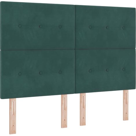 Maison Exclusive - Letto a Sorgente LED Verde Scuro 140 x 190 cm Velluto