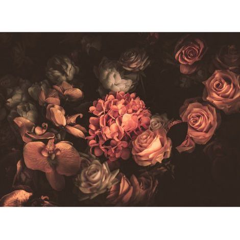 Papier peint panoramique floral originale pour bureau Tapisserie panoramique idéale pour chambre adulte Papier peint élégant motif floral (1/4)