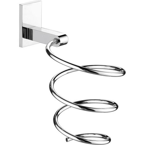 Support pour sèche cheveux - Décor : Chromé - Hauteur : 182 mm - Largeur : 106 mm - Matériau : Acier - Profondeur : 163 mm - ITAR (1/2)