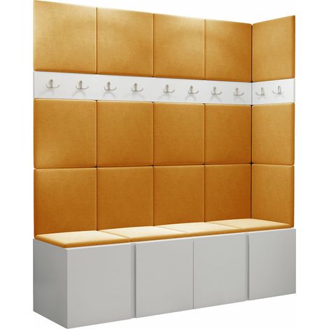 Conjunto para recibidor Pinis II, Manila 32, 186x168x46cm, Aglomerado laminado, Tapiz, Colocada, Montada en la pared (1/5)
