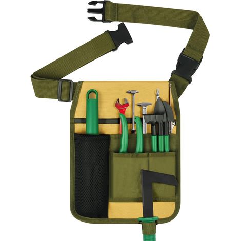 Sac Ceinture de Jardinage, Unisexe Fleuriste Taille Sac de Ceintures, Ceinture Réglable avec Pochettes à Outils, Sacs de Rangement Outils pour Jardin (1/5)
