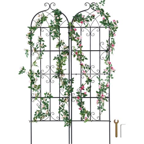VEVOR Traliccio da Giardino Rampicanti per Piante Fiori in Metallo Antiruggine, Supporto per Traliccio per Rose Rampicanti Esterno, Traliccio Decorativo per Clematide Alta Cortili 51 x 180 cm 2 Pezzi (1/5)