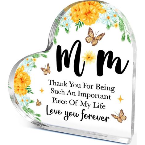 Plaque cœur en acrylique à poser, décoration bureau, idée cadeau souvenir famille amis(10 cm) (1/4)
