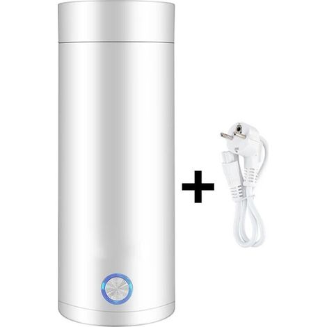1 Piece Mini Travel Kettle, 400ml Small Stainless Steel Kettle, White, 3-in-1 Electric Cup, Suitable for Tea, Milk and Coffee (1/4)