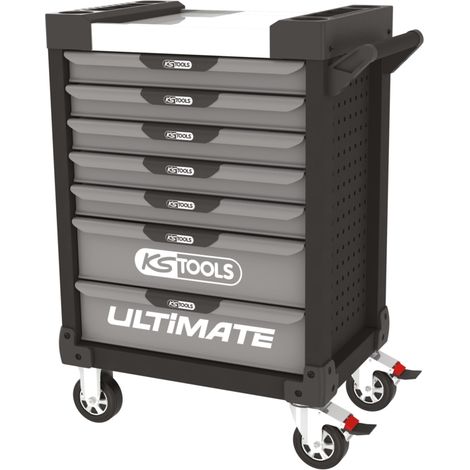 KS Tools - Servante ULTIMATE noire et grise, 7 tiroirs - 816.0007