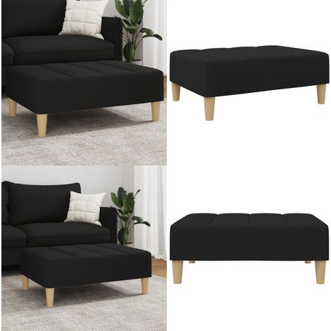 Repose-pied noir 77x55x31 cm tissu - Tabouret - Tissu (1/5)