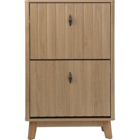 CHICFURN Zapatero 60x24x94 cm efecto roble, estrecho, 12 a 16 pares, entrada (1/5)