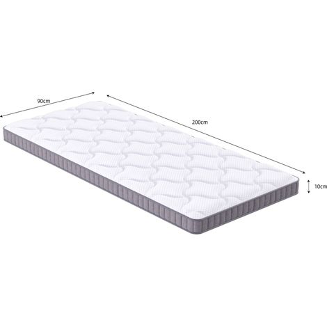 Matratze 90x200 cm mit 7-Zonen-Taschenfederkern, Memory-Schaum, Härtegrad H3, weiß HAVRYA (1/5)