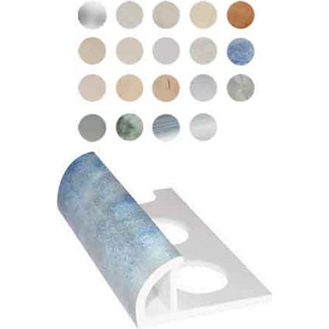 PROFILO JOLLY PER RIVESTIMENTI MARMORIZZATI H. 8 mm - Travertino grigio - barra 2,50 mt Q.TA 50