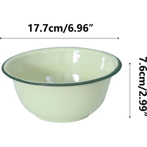 Bol Émail - Vert - 20 cm - 1,95 L - Pour Cuisine Intérieure Et Extérieure - Usage Polyvalent - 1 Pièce (1/5)