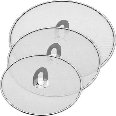 Ensemble de trois pare-éclaboussures — acier inoxydable 304 — avec poignée — pare-éclaboussures en maille (25 cm + 29 cm + 33 cm) (1/5)