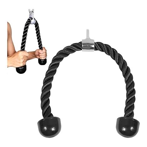Corde Triceps Musculation Nylon Tricep Rope Corde Fitness Musculation avec Poignée Attachement de Câble de Corde pour Gym ou Maison (1/5)