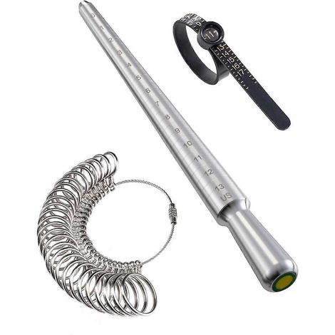 Ensemble d'outils de mesure de taille de bague, mandrin de mesure de taille de bague solide (comme illustré) (1/5)