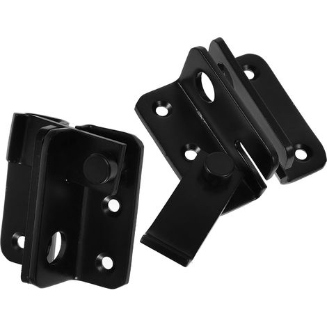 2 Pièces Loquet Coulissant Noir inox pour Porte (1/5)