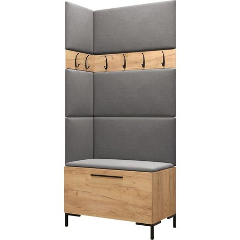 Conjunto para recibidor Nomal IV, Manila 16, 196x84x46cm, Aglomerado laminado, Tapiz, Montada en la pared, Colocada (1/5)